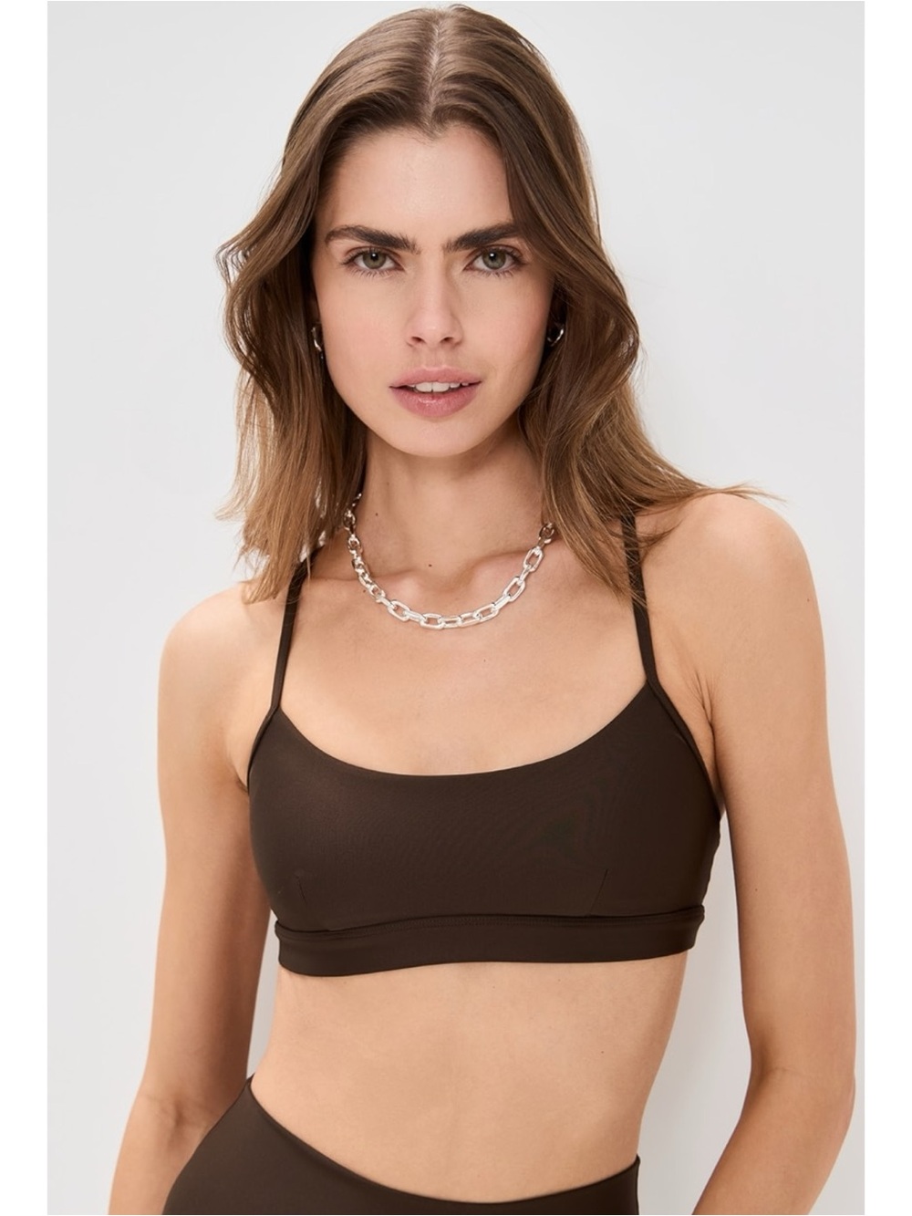 Alo Yoga Airlift Intrigue Bra in Espresso Brown Medium